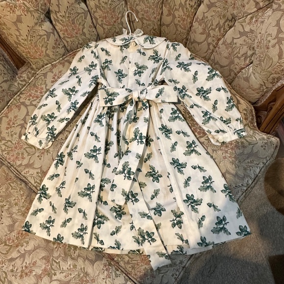 Vtg. Child's Sophie Dess Creations Paris Smocked Acorn Print Dress - Sz 2 Yrs - Picture 2 of 13